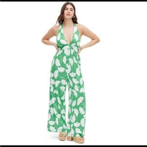 Diane Von Furstenberg x Target Gingko halter floral jumpsuit